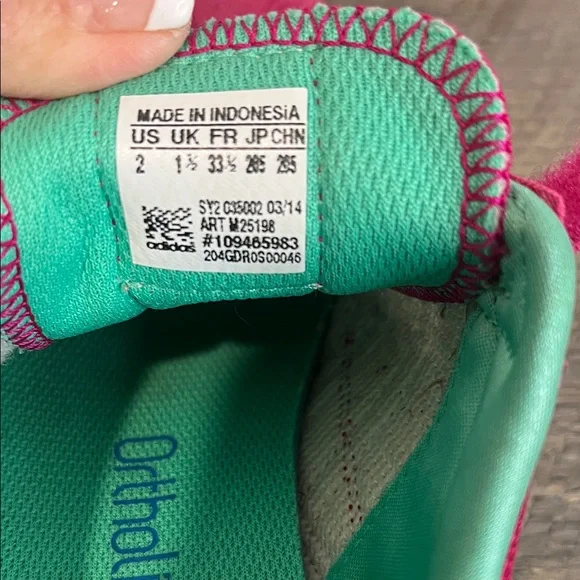 Adidas Dragon OG CF C Girls Sneakers Pink/White/Green Size 2 - Picture 2 of 10